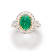 AN EMERALD, DIAMOND AND FOURTE