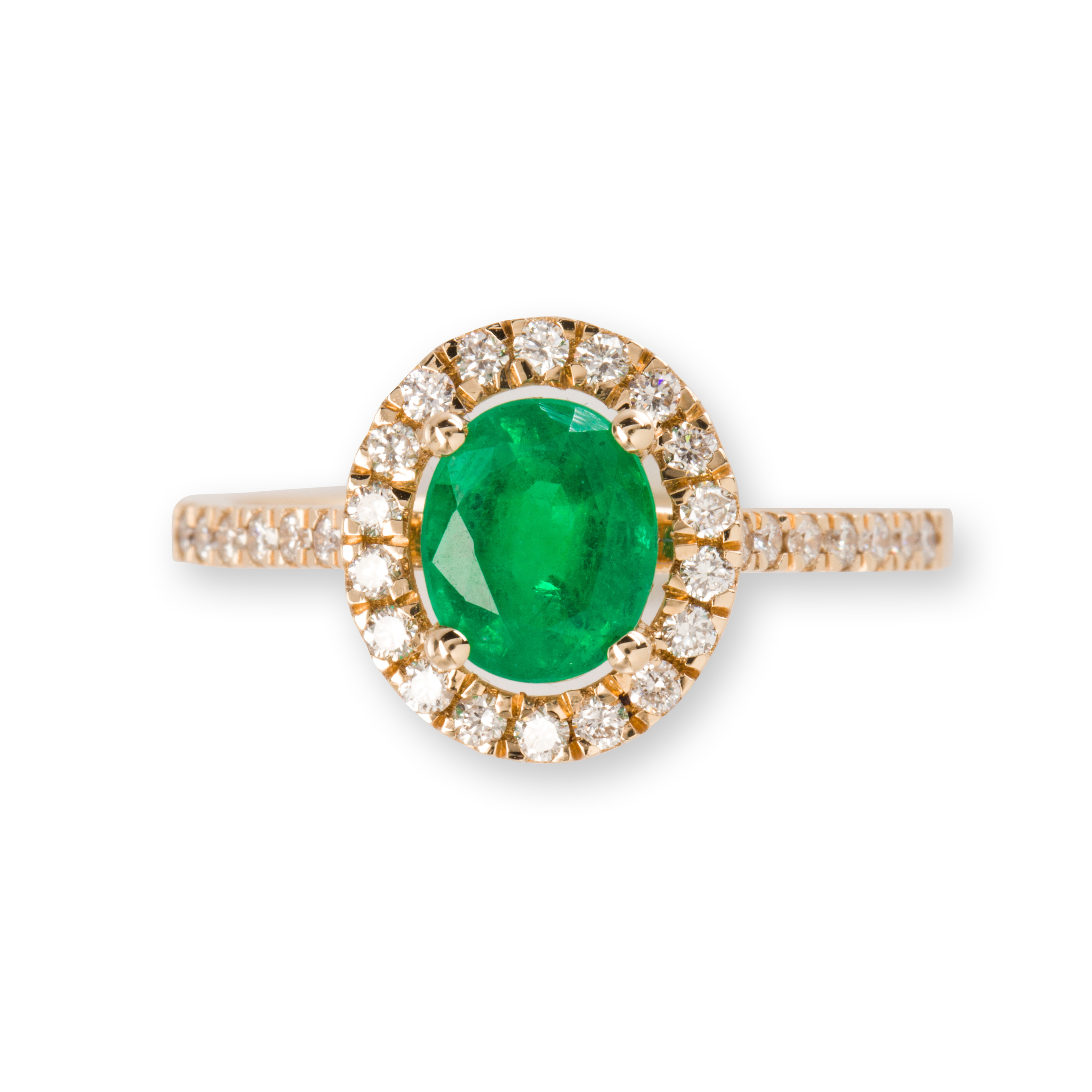 AN EMERALD, DIAMOND AND FOURTEEN