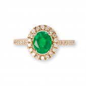 AN EMERALD, DIAMOND AND FOURTE