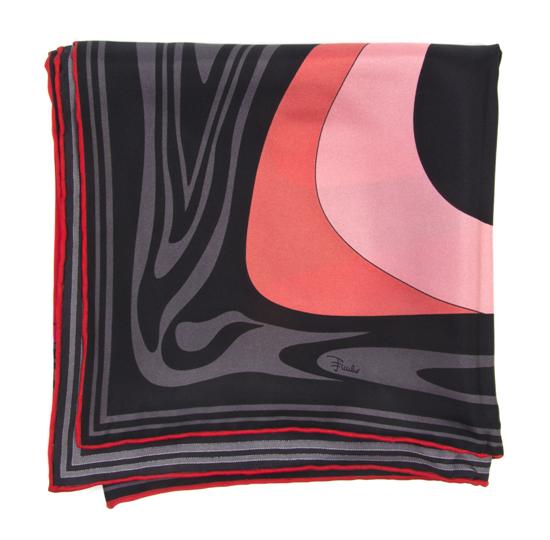An Emilio Pucci Silk Scarf in a red