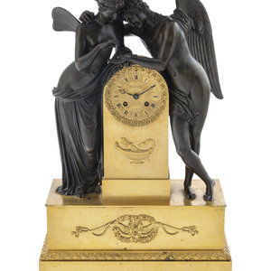 An Empire Bronze Clock Depicting