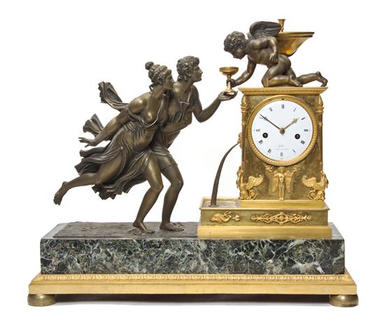 An Empire Gilt Bronze and Marble