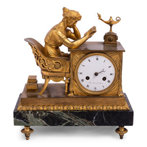 An Empire Gilt Bronze and Marble