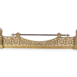 An Empire Gilt Bronze Fire Fender