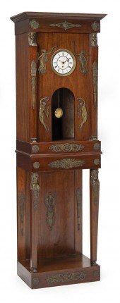 AN EMPIRE MAHOGANY CABINET WIT