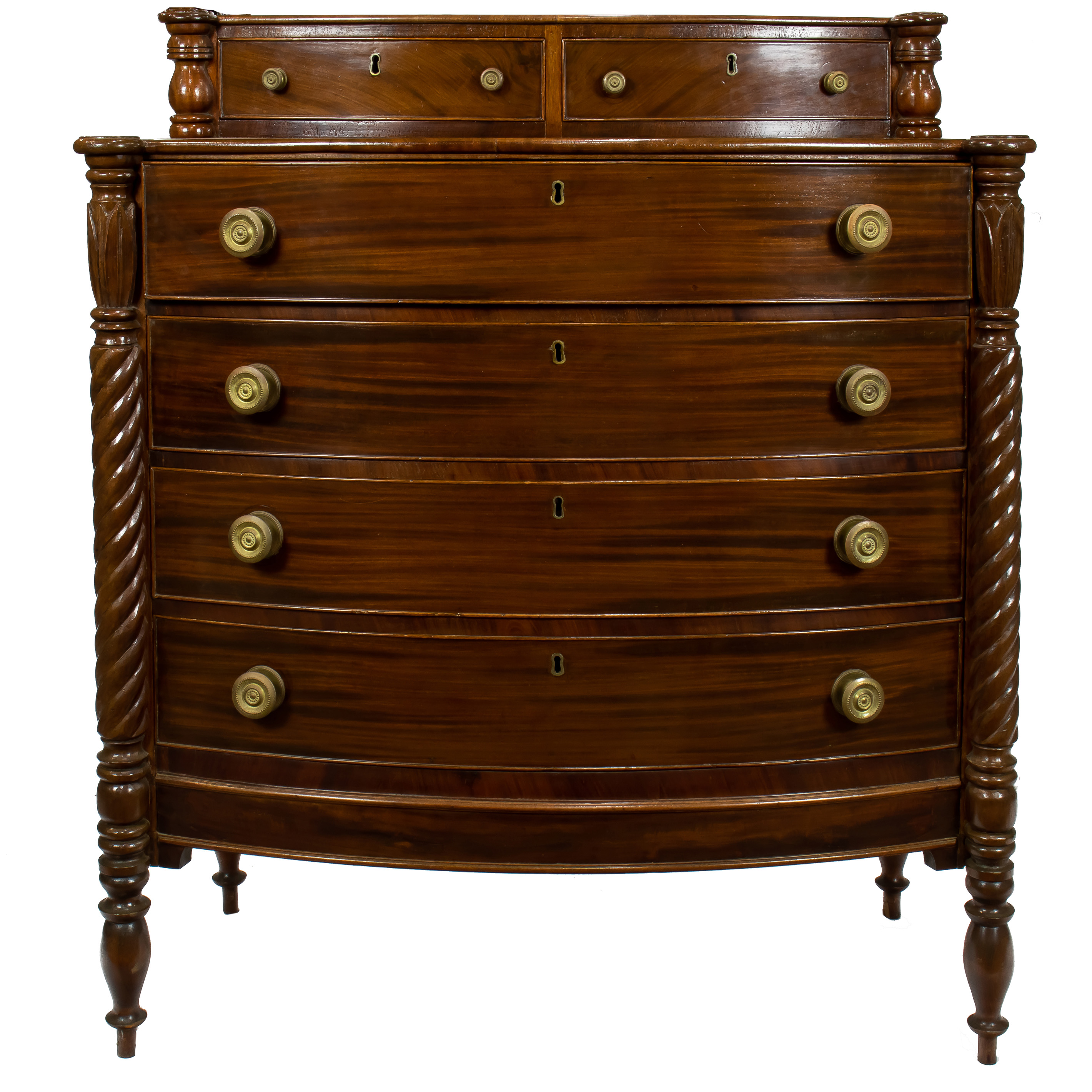 AN EMPIRE  MAHOGANY CHEST OF