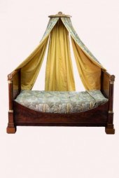 An Empire mahogany lit bateau