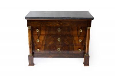 An Empire marble top chest,