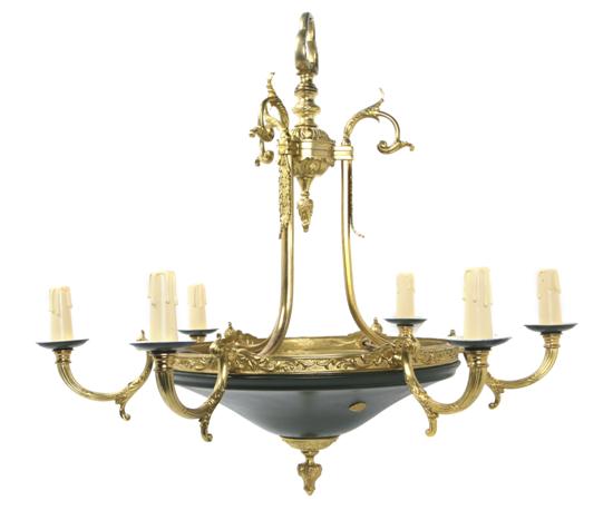 An Empire Style Brass Six-Light