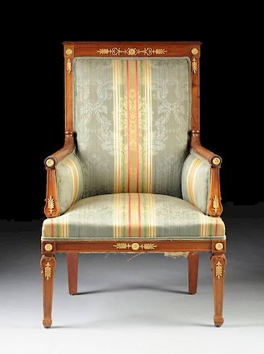 AN EMPIRE STYLE GILT BRONZE MOUNTED