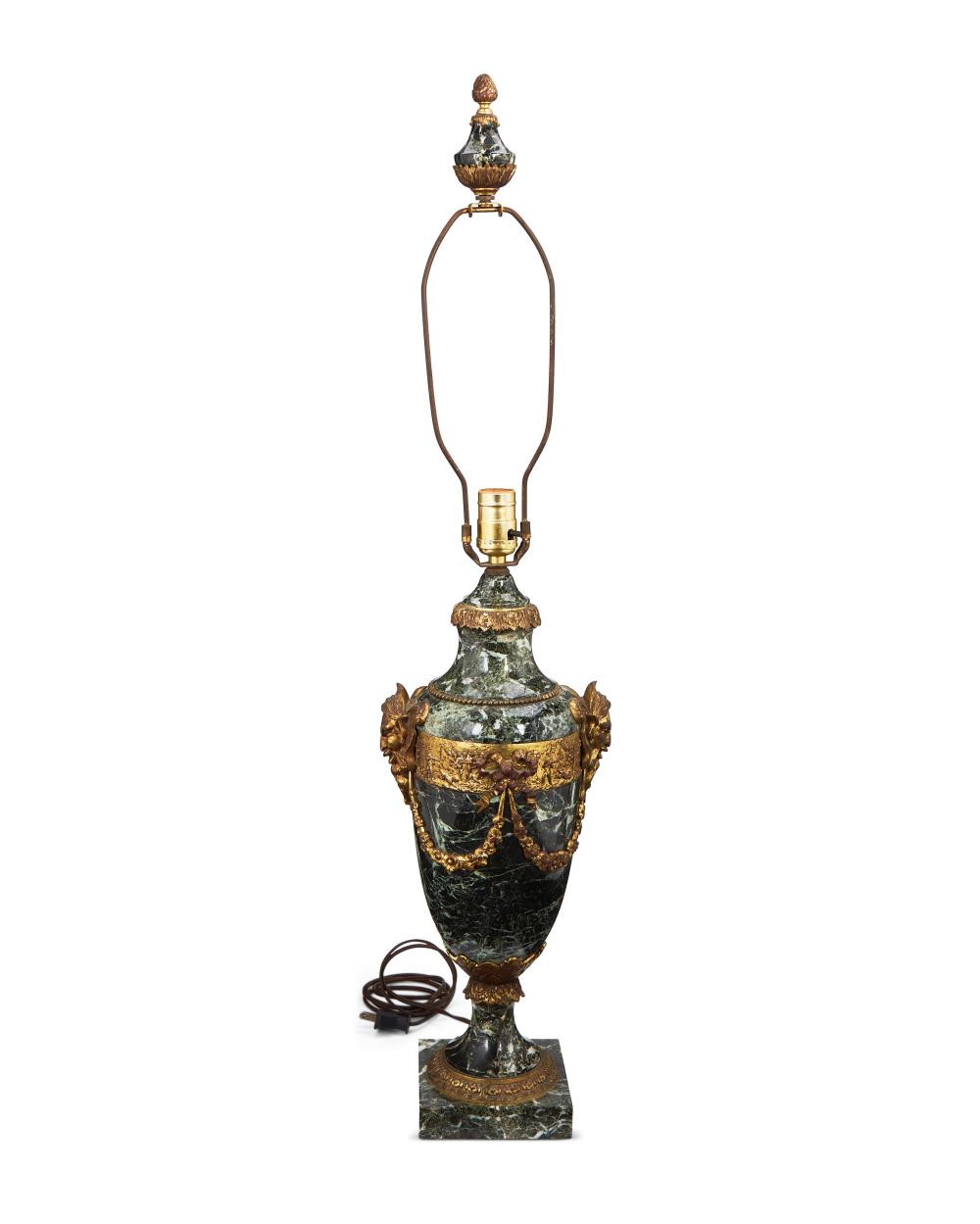 AN EMPIRE-STYLE GREEN MARBLE AND