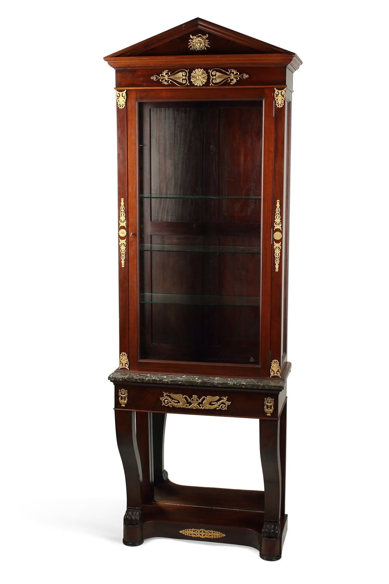 AN EMPIRE STYLE MAHOGANY DISPLAY