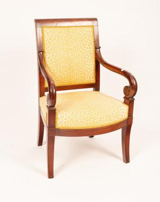 An Empire style open armchair