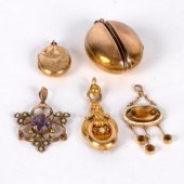 An enamel and citrine pendant,