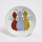 An Enamel-Decorated Blue and W
