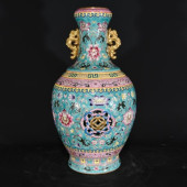 AN ENAMEL OPENWORK 'INTERLOCKI