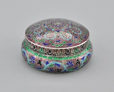 An Enamel Over Silver Trinket Box