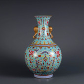 AN ENAMEL 'PHOENIXES AND PEONI