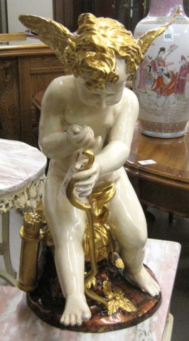 AN ENAMELED AND GILDED BRONZED