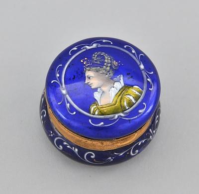 An Enameled Portrait Trinket Box