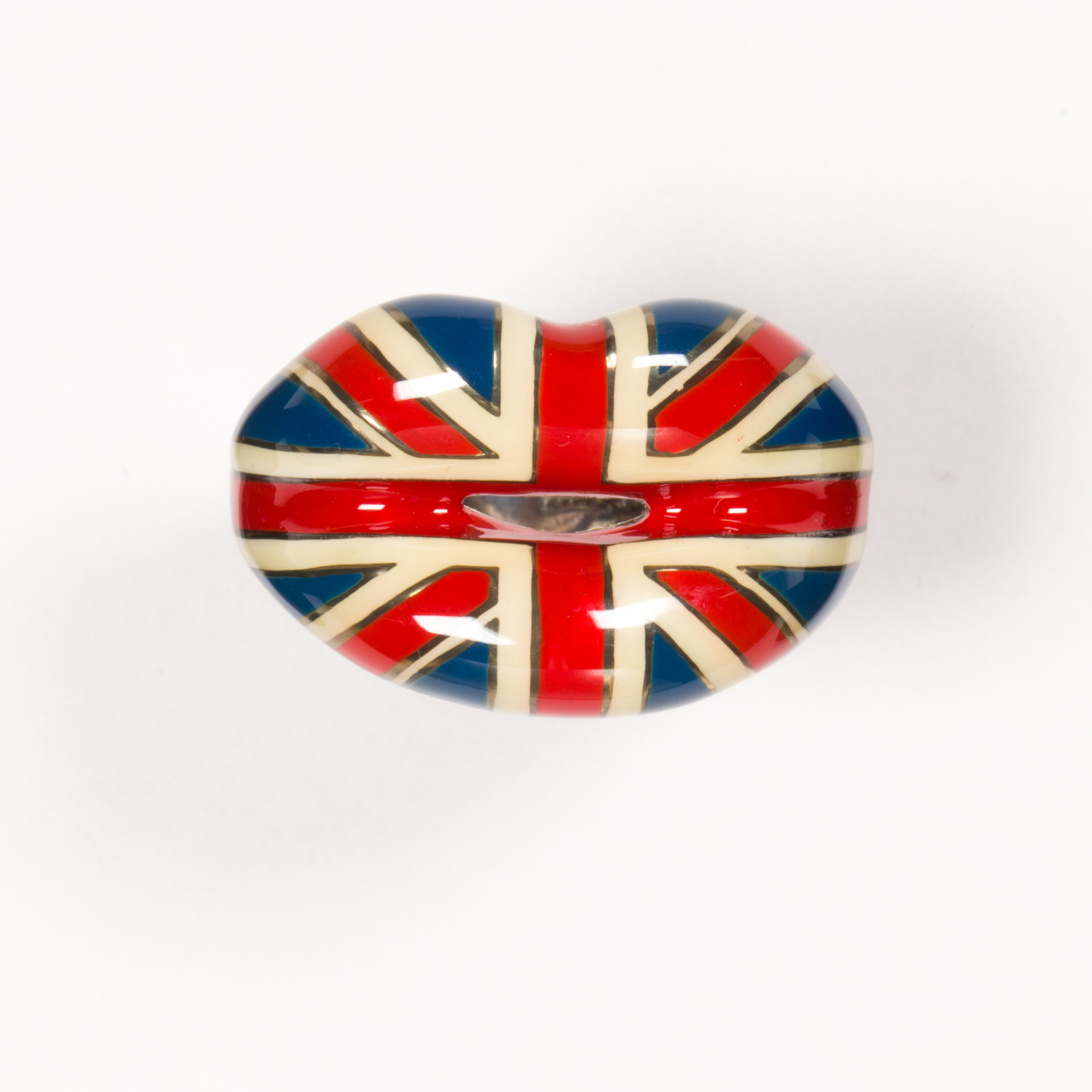 AN ENAMELED STERLING SILVER RING,