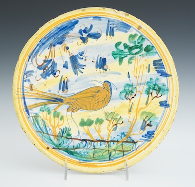 An Enameled Terracotta Plate