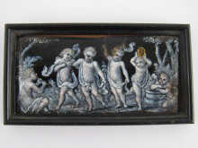 An enamelled copper plaque of
