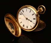 An English 18K gold demi-hunte