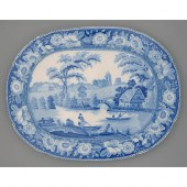 An English blue printed earthe