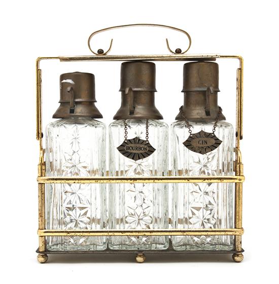 An English Brass and Molded Glass