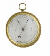 AN ENGLISH BRASS ANEROID BAROM