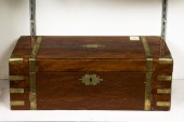 AN ENGLISH BRASS BOUND MAHOGAN