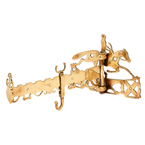 An English brass chimney crane or