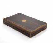AN ENGLISH BRASS INLAID CALAMA