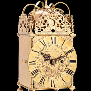 An English Brass Lantern Clock,