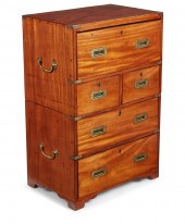 AN ENGLISH BRASS MOUNTED TEAK