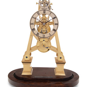 An English Brass Skeleton Clock