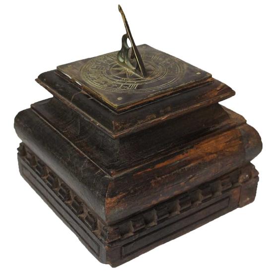 An English Brass Sundial Plate on a