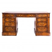 AN ENGLISH BURL WALNUT PEDESTA