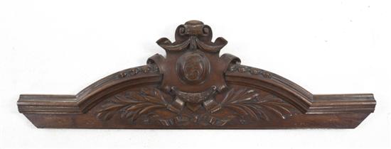 * An English Carved Oak Crest