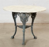 AN ENGLISH CAST IRON PUB TABLE