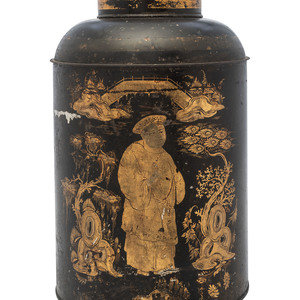 An English Chinoiserie Tole Painted
