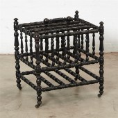 AN ENGLISH EBONIZED BOBBIN TUR