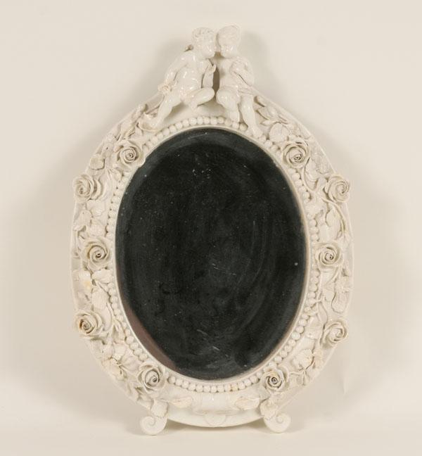 An English Fulham ceramic framed