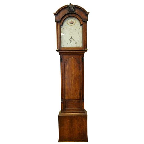 An English George IV Oak Longcase
