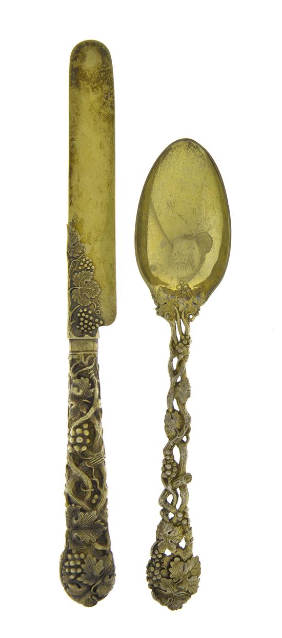 An English Gilt Silver Knife and