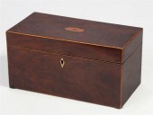 AN ENGLISH INLAID MAHOGANY TEA