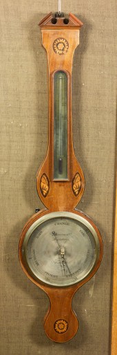 AN ENGLISH INLAID MAHOGANY WHE