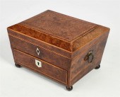 AN ENGLISH INLAID YEWWOOD WORK
