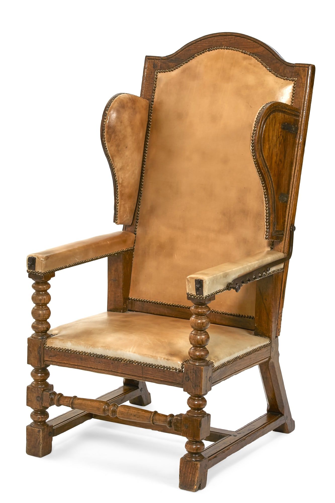 AN ENGLISH IRON MOUNTED OAK